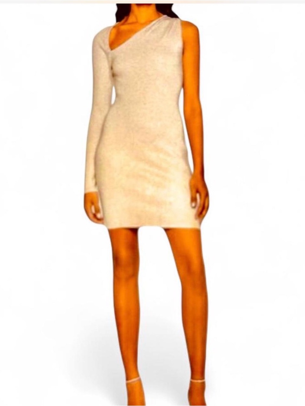 Abercrombie & Fitch Metallic One-Shoulder Cut-Out Mini Dress  Size S- Tall